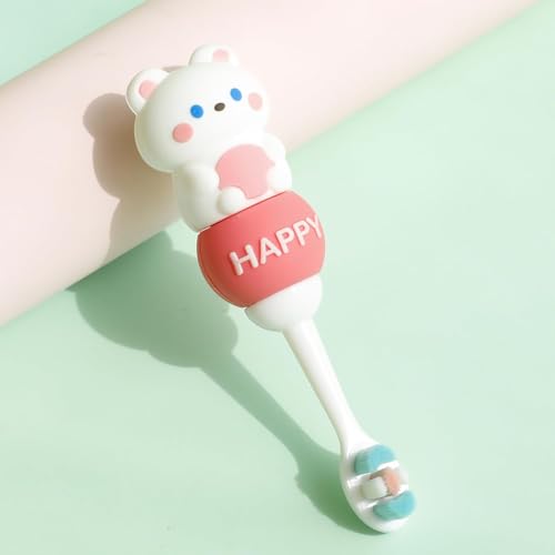Image of StarAndDaisy Baby Manual Tooth Brush /Toothbrush 1 Year + Kids With Soft And Fluffy 10000 Gentle Bristles, 80 Micron Split-Beam Bristle, Non-Slip Comfortable Dinosaur Handle (White, 1),1 Count