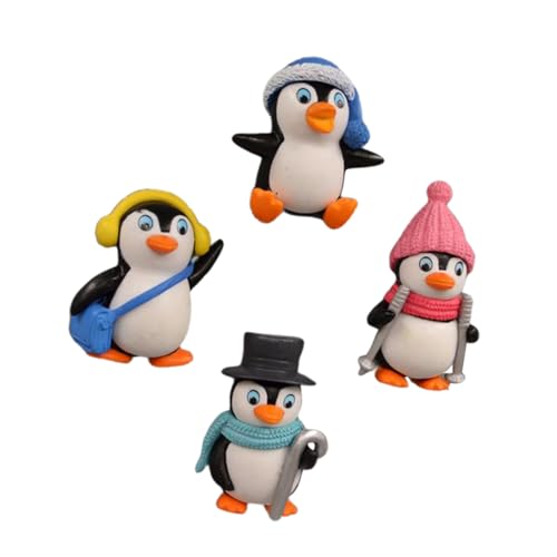TOBBOMEY 4 Piezas Pegatinas Magnéticas de Pingüino Stickers de PVC para Nevera Decoración de Oficina y Hogar Imanes Animales para Superficies Metálicas