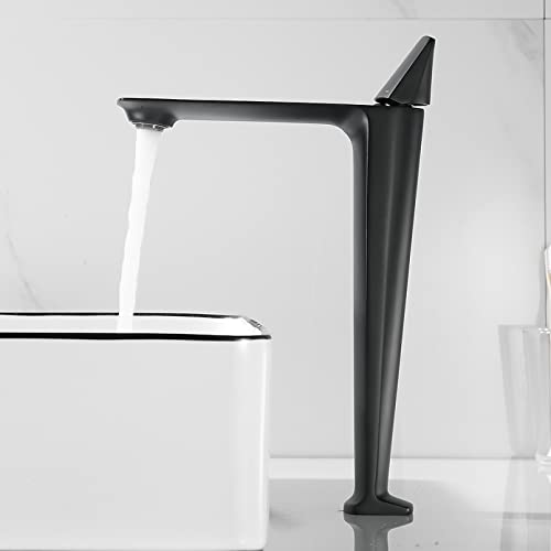 Robinet de bassin mélangeur haut au design moderne et finition noire