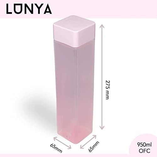 Image of Lunya Frosted Plastic Food Grade Fridge Square Water Bottle Gift Set for gym school home office (NEW 2)
