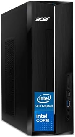 acer Aspire Business Desktop, Intel Processor, 8GB Memory, 256GB PCIe SSD, Ultra-Quiet Design, SD Card Reader, Dual 4K Monitor Support, USB-C, Wired Keyboard and Mouse, Windows 11