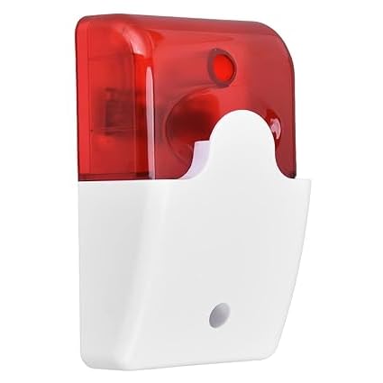 Litost Mini Strobe Siren Red LED Light Sound Siren for Home Security Alarm System 110dB - 220 Volt AC