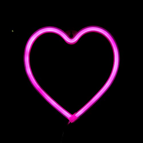 FUBAO Herz Neon Schild LED Neon Lichter Wand Neon Bar Schild Party Home Dekoration Lampe Tisch & Wand Dekoration Licht Valentinstag Geschenk und Kinder Geschenk (rot) Cover