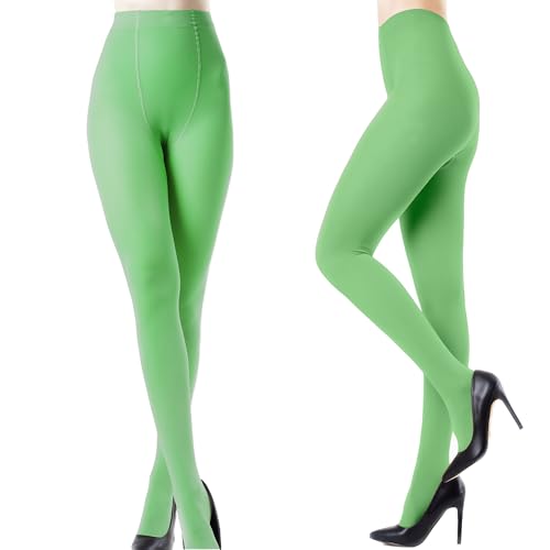 Image of Wildarms 2 Pairs Women's Tights 80D Soft-Touch Opaque Solid Color Stretch Pantyhose Tights for Carnival, Dresses & Daily Wear