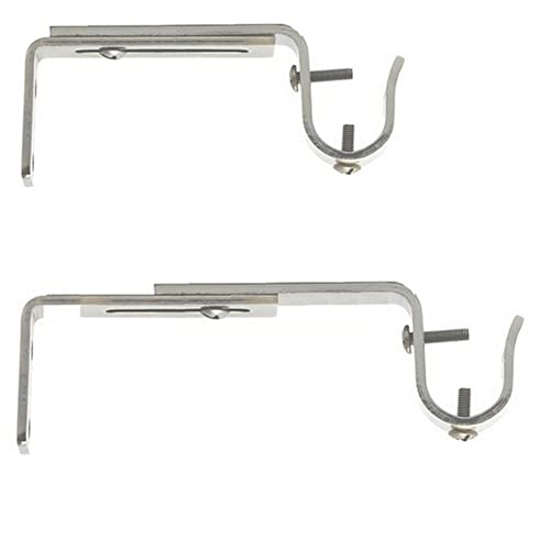 Support mural extensible et réglable pour barre de rideaux, ø 19 mm, longueur 125-170 mm, couleurs satin nickel, (1 lot de 2 supports de tringles)