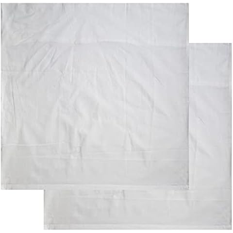 KH-Haushaltshandel Pack of 2 Pillowcases 80 x 80 cm Boil-Proof Envelope Closure White Linen Washable at 95 Degrees 100% Cotton Cover