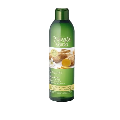 Bottega Verde - Shampoo Zenzero, per Capelli Grassi alla Radice e Fragili nelle Lunghezze, 250 ml, Purifica il Cuoio Capelluto e Rinforza le Lunghezze Fragili e Danneggiate, con Estratto di Zenzero