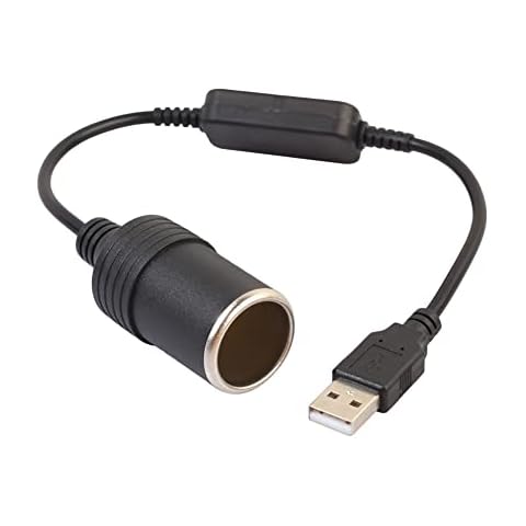 USB to Cigarette Lighter Adapter 5V USB to 12V Socket Female Converter Adapter Cord For Car Cigarette Lighters Driving Recorder DVR Dash Camera GPS Cover