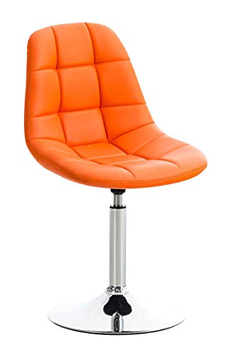 Chaise Lounge Emil Similicuir I Siège Rembourré I Chaise Pivotante I Piètement en Métal, Couleur:Orange