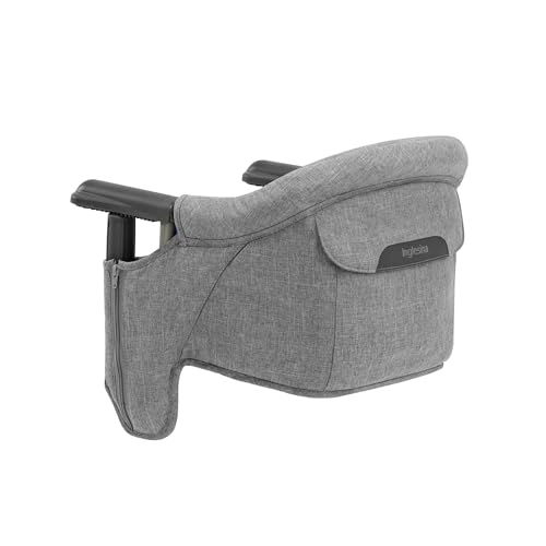 Image of Inglesina Fast Table Chair, Stone Gray Melange - Portable Baby High Chair - for Babies & Toddlers up to 37 lbs - Fits Tables 0.8'' to 3.5'' Thick - Compact & Easy to Use - Travel Bag Included
