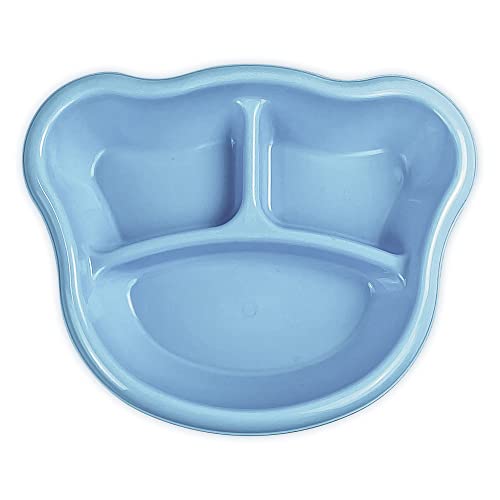 Adoleta Bebê Kit Alimentação Prato Com Divisórias Porta-Suco E Colheres Azul