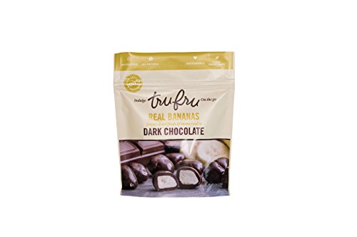Tru Fru Dark Chocolate Dipped Freeze-Dried Real Bananas (4.5 oz), 6-Pack Case