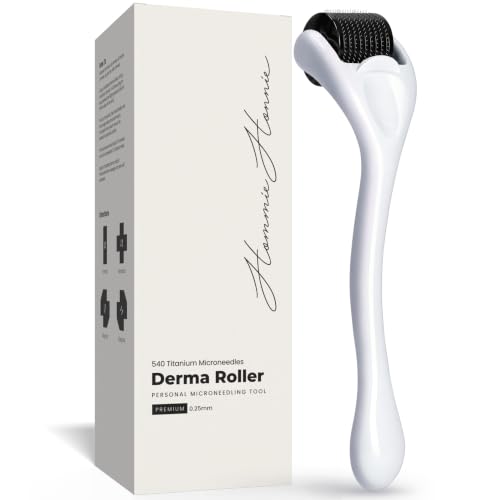 Derma Roller 0.25mm for Face, Beard, Hair - 540 Titanium Micro-Needle Roller, At-Home Skincare Tool for Men & Women