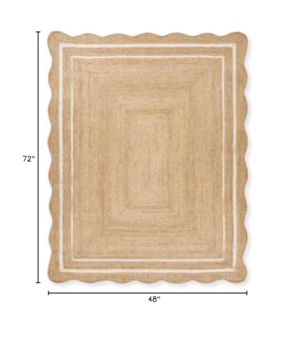 Tapete Decorativo de Yute Natural Trenzado 4x6 ft miniatura 2