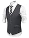 COOFANDY Men's Dress Vest Slim Fit Fashion Tuxedo Vest Wedding Waistcoat(Large, Dark Grey)