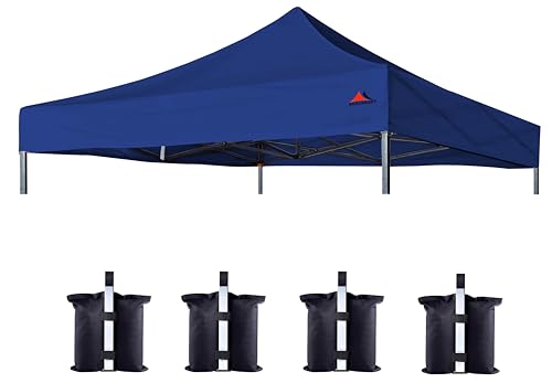 SCOCANOPY Commercial 10x10 Replacement Canopy Top,Canopy Cover ONLY,Bonus 4 Pack Weight Bag (10x10 Navy Blue)