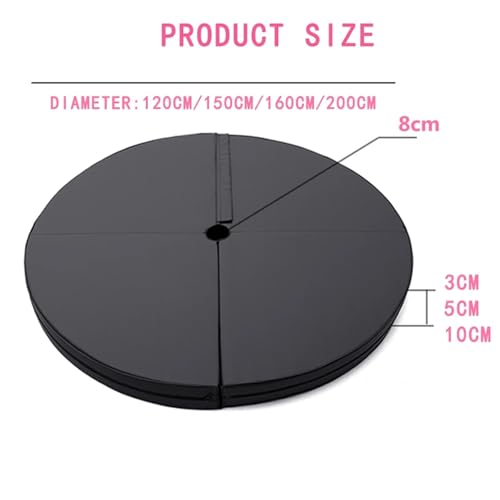 Tapis de pole dance noir robuste avec finitions soignées de 120 cm