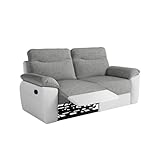 Inclinaison réglable LOUNGITUDE Canapé de Relaxation Manuel Ross 3 Places en Tissu et Simili