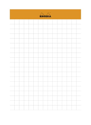 Rhodia 194043C - Memoblock N°11 Rhodiatime, DIN A7 8,5x11,5 cm, kariert, 240 Blatt, 80g, kompakt und praktisch, einzeln eingeschweißt, Orange, 1 Stück