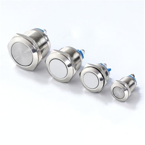 Interruptor de encendido con botón pulsador de metal de 16mm para timbre de coche