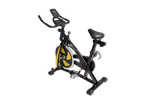 Bicicleta Ergométrica WCT Fitness Spinning Roda Inércia 13Kg Preto Amarelo Uso Doméstico Bike Exercí