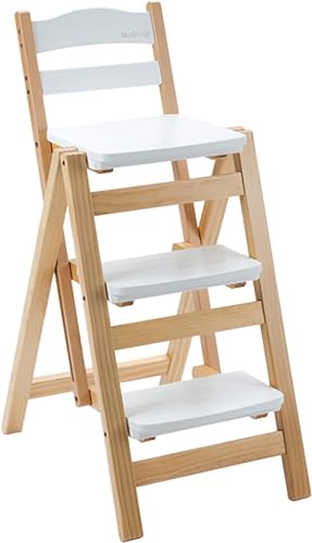 Tabouret de bar pliable blanc 3 marches pour sublimer votre cuisine et terrasse