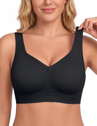 Image of PoseFree Jelly Bras for Women No Underwire, Supportive Wireless Comfort Bra, Full Coverage Back Smoothing Bra