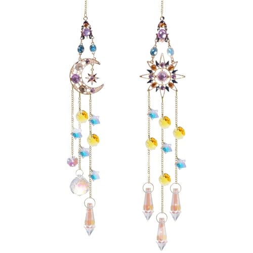 BDSHUNBF Lot de 6 Attrape-Soleils, Attrape Soleil, Pendentif en Cristal pour Fenêtre et Jardin