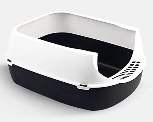 Maison de toilette chat fermée 30x43x28cm grise anti-odeur pour chaton