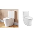 DeerValley Toilet, Elongated One Piece Toilet for Bathrooms, Comfortable Chair Seat Height 17" & Swiss Madison SM-1T257 Sublime II Compact 24" Length One Piece Toilet Dual Flush 1.1/1.6 GPF