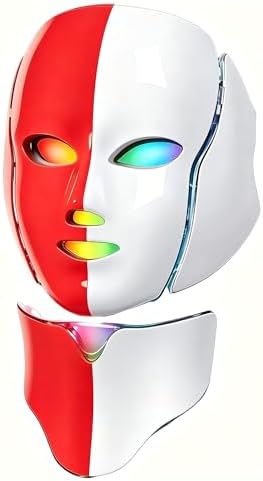 LED Face Mask with 7 Colors Light Therapy, At-Home Facial Skin Care Tool(Blue） image 2