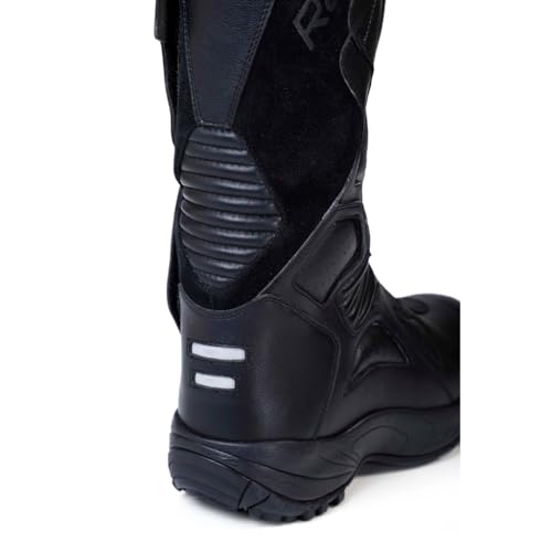 Image of Raida Men Explorer Motorcycle Boots | Ankle, Shin, & Heel Protection | Memory Foam Insole | Leather (Black, 6)