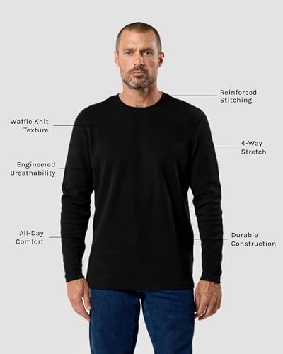 INTO THE AM Long Sleeve Waffle Knit Shirt S-4XL Premium Crew Neck Long John Thermal Shirts for Men3