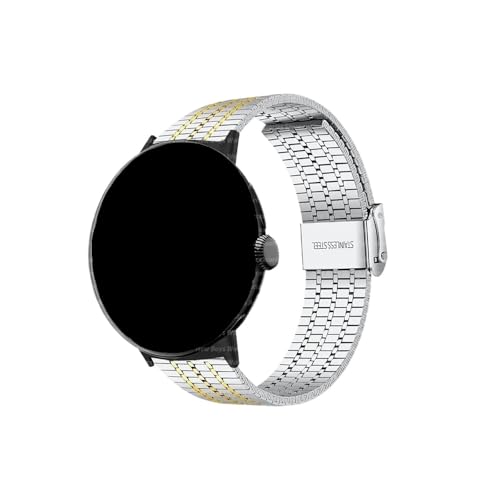 Asteid �X�e�����X�X�`�[���r���v�o���h Google Pixel Watch3 45mm/ 3 2 1 41mm�Ή� �����p���^���E�H�b�`�X�g���b�v (�u���b�N�V���o�[�S�[���h�APixel Watch 3 45mm)