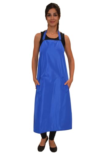 Ladybird Line 680 Bathers Long Royal Blue Waterproof Hair Resistant Bleach Resistant Bathing Apron for Pet Groomers and Hair Stylists and Dog Groomers - (One Size fits most)