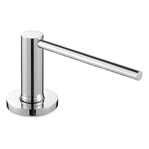 qiwip Improved Chrome Kitchen Sink Soap Dispenser - Stainless Steel Countertop Soap Dispenser – Best Choice for Dispensing Liquid & Gel Soap, Hand Lotion