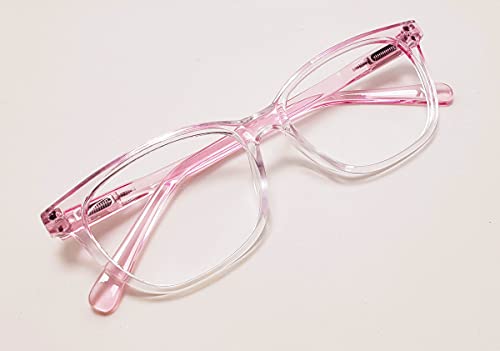 Óculos Armação Infantil Gatinho Com Lentes Sem Grau Xy-8001 Idade:4 A 9 Anos; Cor: Transparente-Rosa