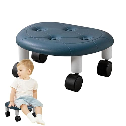Generisch Taburete con ruedas, taburete bajo con ruedas - Asiento de ruedas corto giratorio 360 grados | Taburete de tratamiento portátil para el hogar, salón de uñas y spa, taburete ergonómico y