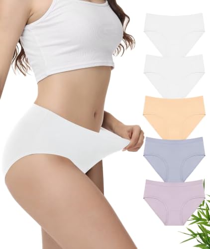 Image of FALARY Bamboo Knickers for Women UK Pants Underwear White Knickers Size 12