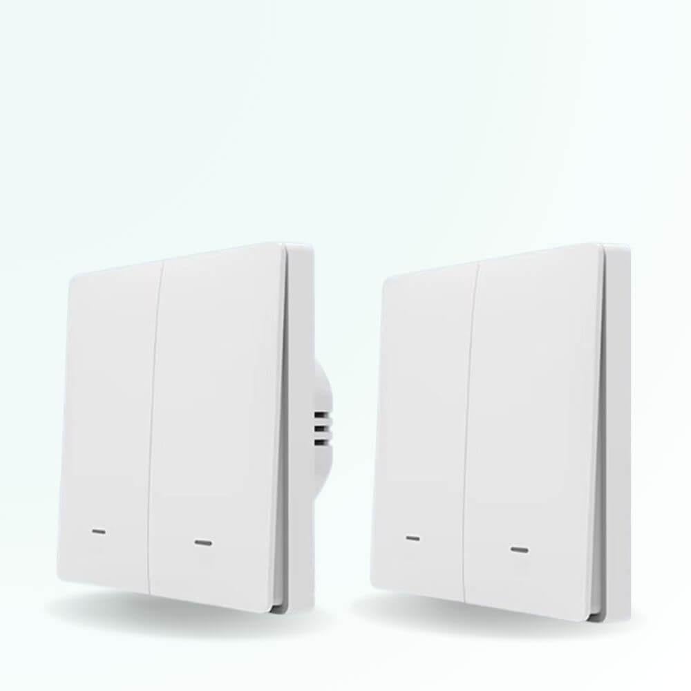 ZenGO Interrupteur Double allumage sans-Fil connecté ZigBee, Installation Facile, sans travaux, Compatible Alexa, Google Home, SmartLife et Tuya