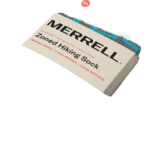 Image of Merrell Unisex Men's and Women's Zoned Cushioned Wool Hiking Ankle Socks - Breathable Arch Support