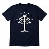 The Tree of Gondor - Camiseta Manga Corta (S, Azul Marino)
