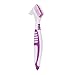 2-Piece Denture Brush, Specially Designed to Thorough Cleaning Dentures & Bridges, Purple