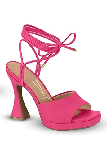 Sandália Vizzano Salto Alto Amarração Feminino, Rosa, 36