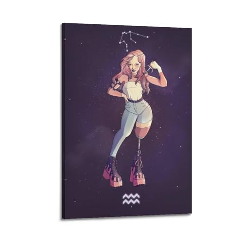 Poster de constellations du Verseau pour une déco murale de chambre moderne