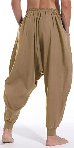 Mens Casual Harem Pants Baggy Elastic Drawstring Waist Aladdin Hippie Pant3