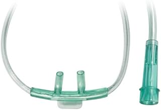 Sunset Healthcare Solutions 5pk Sunset 7Ft Tabbed Adult Oxygen Nasal Cannula w/Kink-Free Supply Tubing (RES1007V Ventlab) Green