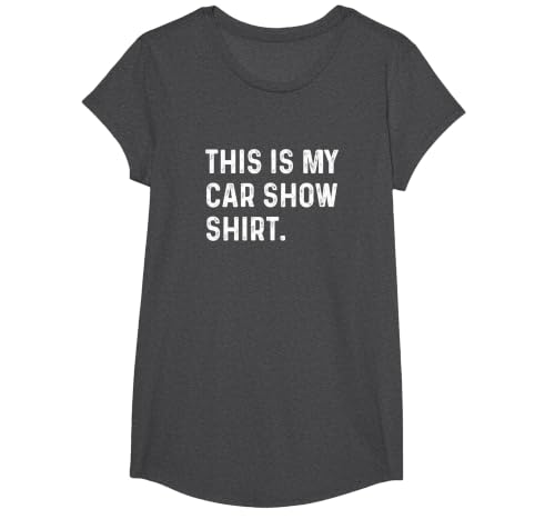 This is My Car Show Shirt T-Shirt, Girls, Dark Heather Grey, Large