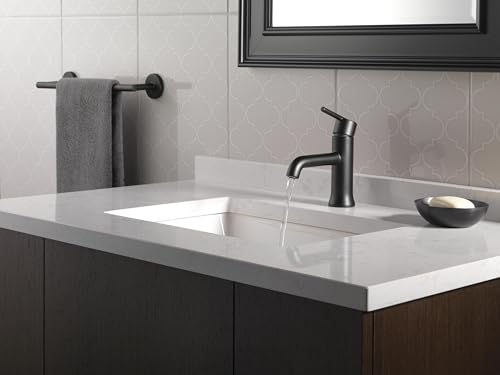 Delta Faucet Trinsic Matte Black Bathroom Faucet, Single Hole Bathroom Faucet, Single Handle Bathroom Faucet, Matte Black 559LF-BLLPU by DELTA - Used condition - Image 2