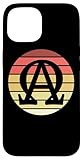 Symbole alpha et oméga rétro coucher de soleil art catholique homme prêtre Coque pour iPhone 15